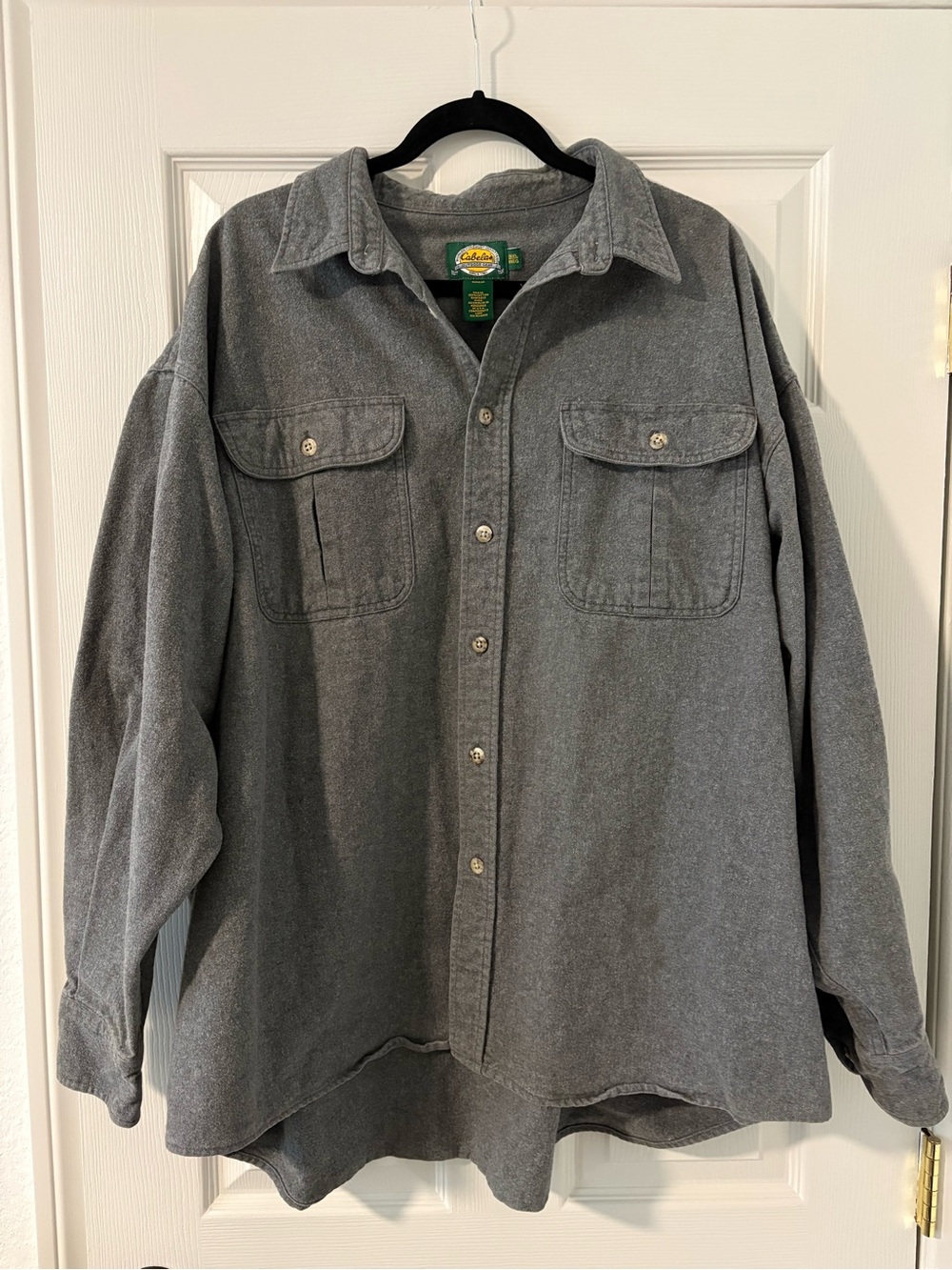 Cabelas Jacket Mens 3XL Gray Flannel Shirt 100% Cotton Outdoor Gorpcore